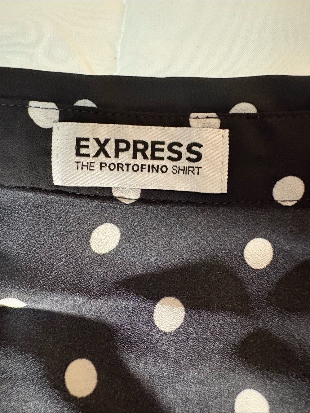 Express Portofino Black White Polka Dot Blouse | Chic Parisian Style Top - Picture 2 of 8